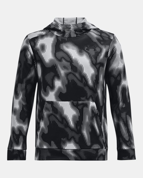 Boys' Armour Fleece® Printed Hoodie, Black, pdpMainDesktop image number 0